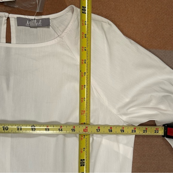 NWT Marled white blouse, M - Picture 11 of 12